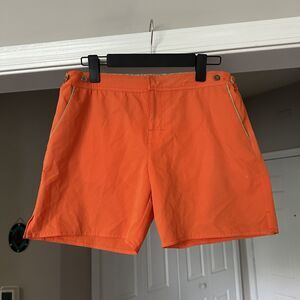 Parke & Ronen Mens Size 32 Orange Lined Swim Trunks Beach Short Summer